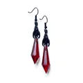 Boucles d'oreilles chauve-souris noires gothiques avec gouttes de cristal rouge et noir bijoux de