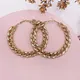 JOBig-Boucles d'oreilles créoles en or pour femmes métal creux forme JOC anneau simple bijoux