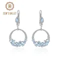 GEM'S BALLET – boucles d'oreilles en topaze bleu ciel en argent Sterling 925 faites à la main