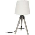 Lampada treppiede runo beige h58cm - lampada da tavolo, paralume in cotone e poliestere, base in