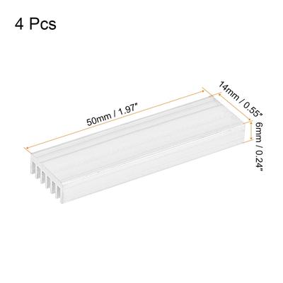 Electronic Cooler Radiator Aluminium Heatsink for CPU IC Chip, 4Pcs