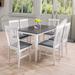 CorLiving Michigan Dining Set in Two Tone Grey and White, 7pc