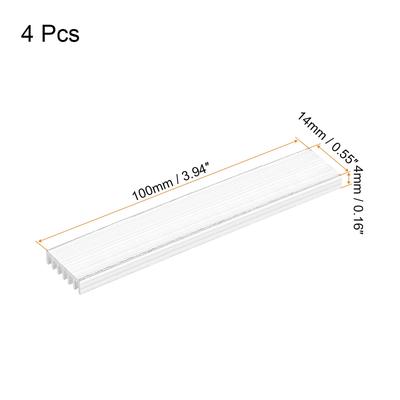 Electronic Cooler Radiator Aluminium Heatsink for CPU IC Chip, 4Pcs