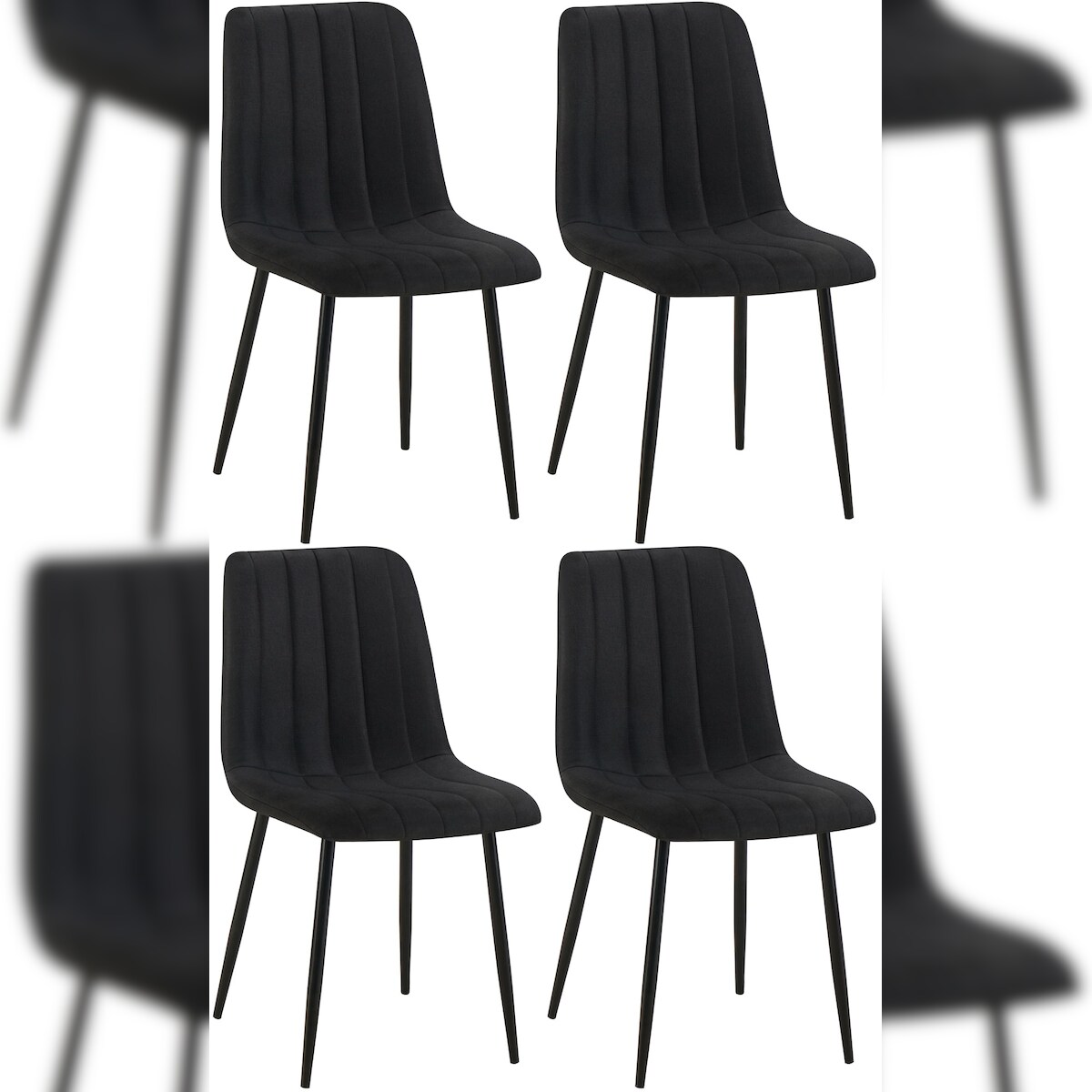 CLP 4er Set Stühle Dijon schwarz/Stoff Image