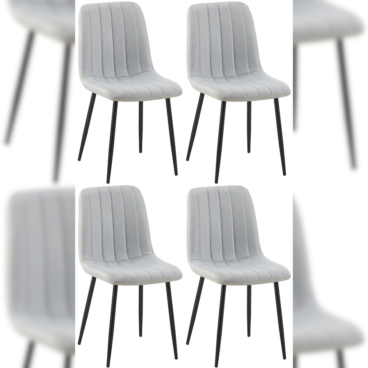CLP 4er Set Stühle Dijon grau/Stoff Image