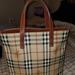 Burberry Bags | Burberry London, Haymaker Check Pvc And Leather Tote Hand Bag. | Color: Brown/Cream | Size: Medium