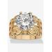 Women's Yellow Gold-plated Cubic Zirconia Solitaire Engagement Ring by PalmBeach Jewelry in Cubic Zirconia (Size 9)
