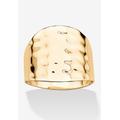 Women's Yellow Gold-Plated Hammered Style Cigar Band Ring (5Mm) Jewelry by PalmBeach Jewelry in Gold (Size 9)