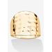 Women's Yellow Gold-Plated Hammered Style Cigar Band Ring (5Mm) Jewelry by PalmBeach Jewelry in Gold (Size 8)