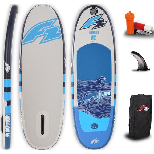 „Inflatable SUP-Board F2 „“F2 Mini Malibu Air““ Wassersportboards Gr. 8,0“ 244 cm, blau (blau, grau) Stand Up Paddle“
