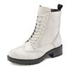 Schnürboots LASCANA, Damen, Gr. 38, weiß, Obermaterial: 100% Schafsleder. Futter: 75% Textilmaterial, 25% Schafsleder. Decksohle: 100% Synthetik. Laufsohle: 100% Synthetik, unifarben, modisch, Schuhe, Schnürstiefelette, Ankle Boots, Leder, Schnüren...