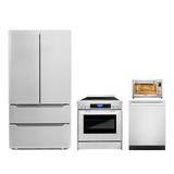 Cosmo 4 Piece Kitchen Appliance Package w/ 20" Electric Air Fryer Toaster Oven 30" Freestanding Electric Range 24" Built-in Fully Integrated Dishwasher | Wayfair