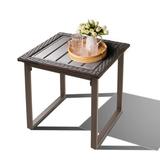 Latitude Run® Rattan Coffee Table Metal/Wicker/Rattan in Brown | 17.7 H x 17.5 W x 17.5 D in | Outdoor Furniture | Wayfair