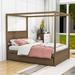 Winston Porter Emonnie Full/Double Canopy Bed Wood in Brown | 80 H x 57 W x 80 D in | Wayfair E579735C8AEC450996AA736DD3717B6D