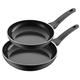 WMF Frying Pan-Set 2-Piece Coated Ø 24, 28 cm CeraDur Line Plastic Handle with Flame Protection Aluminium CeraDur Wash By Hand