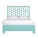 David Francis Furniture Honeycomb Standard Bed Wood/Wicker/Rattan in Gray/Blue | 60 H x 63.5 W x 85 D in | Wayfair B4205BED-Q-S135