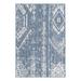 Blue/White 73 x 48 x 0.13 in Area Rug - Foundry Select Bonnetta Geometric Machine Woven Rectangle 9'10" x 13' Indoor/Outdoor Area Rug in Blue/Ivory | Wayfair