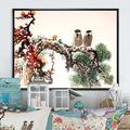 Winston Porter Chinese Ink Bird - Picture Frame Print on Canvas in Brown/Green/Red | 8 H x 12 W x 1 D in | Wayfair 2D5DC98A36CA49B3952BCF065AB8BC29