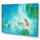 Highland Dunes Asian Koi Fish - Print on Canvas Metal in Blue/Green | 16 H x 32 W x 1 D in | Wayfair E764CB37E8DC4978B5B169CB44EB2B2F