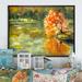 Winston Porter Autumn Lake & Orange Leaves Ii - Picture Frame Painting on Canvas in Green/Orange/Yellow | 12 H x 20 W x 1.5 D in | Wayfair