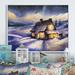 Millwood Pines Cottage in Winter Mountains - Picture Frame Graphic Art on Canvas in Blue/Indigo | 8 H x 12 W x 1.5 D in | Wayfair