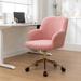 Willa Arlo™ Interiors Dylon Teddy Fabric Office Chair w/ Gold Chrome Legs Upholstered in Pink/Yellow | 35.43 H x 22.83 W x 23.62 D in | Wayfair