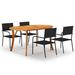 Red Barrel Studio® Patio Lounge Set 8 Piece Sectional Sofa w/ Cushions Solid Wood Pine Wood/Wicker/Rattan in Black | 59.1 W x 35.4 D in | Wayfair