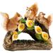 Millwood Pines Adarah Spring Squirrels Garden Statue Resin/Plastic in Brown/Green/Yellow | 7.1 H x 10.2 W x 2.7 D in | Wayfair