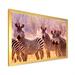 Ebern Designs African Zebra Family Portrait - Photograph on Canvas in Black/Indigo/White | 12 H x 20 W x 1 D in | Wayfair