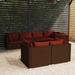 Latitude Run® 7 Piece Patio Lounge Set w/ Cushions Poly Rattan Synthetic Wicker/All - Weather Wicker/Wicker/Rattan in Red/Brown | Wayfair