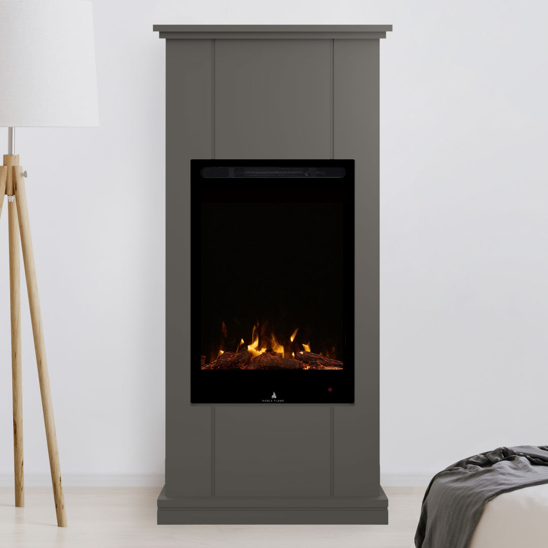 Noble Flame BOAVISTA [moderner Stand-Elektrokamin]: Quarzgrau