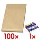 100er-Pack Faltentaschen mit Steh-/Klotzboden inkl. Pagemarker »Pfeil« 43 x 11 m braun, Mailmedia, 32.4x22.9 cm