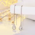 Boucles d'oreilles pendantes pompon long fil pour femmes bijoux d'été cadeau de fête pour filles