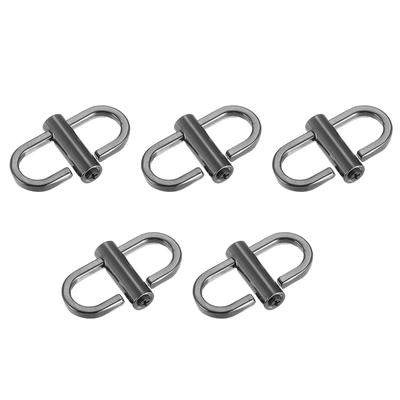 Adjustable Metal Buckles, 5Pcs 22x13mm Chain Shortener Bag Strap Clasps, Black - Dark Grey