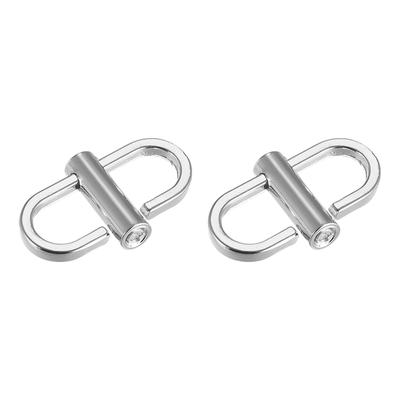 Adjustable Metal Buckles, 2Pcs 23x14mm Chain Shortener Bag Strap Clasps, Silver - Silver Tone