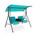 Porch Swing Chair with Adjustable Canopy - 71.5" x 49" x 63.5" (L x W x H)