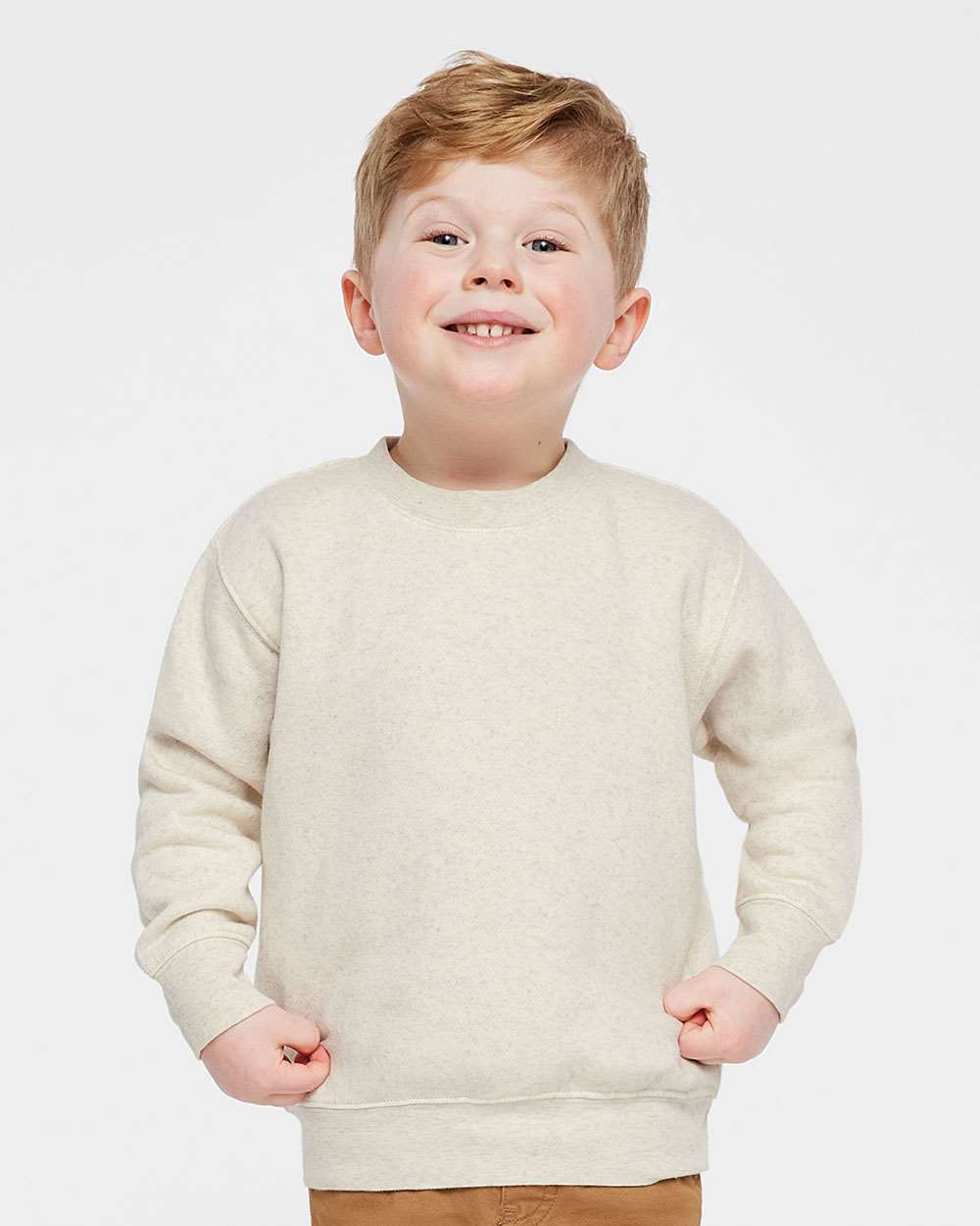 Rabbit Skins 3317 Toddler Crew Fleece Sweatshirt in Natural Heather size 5/6 LA3317