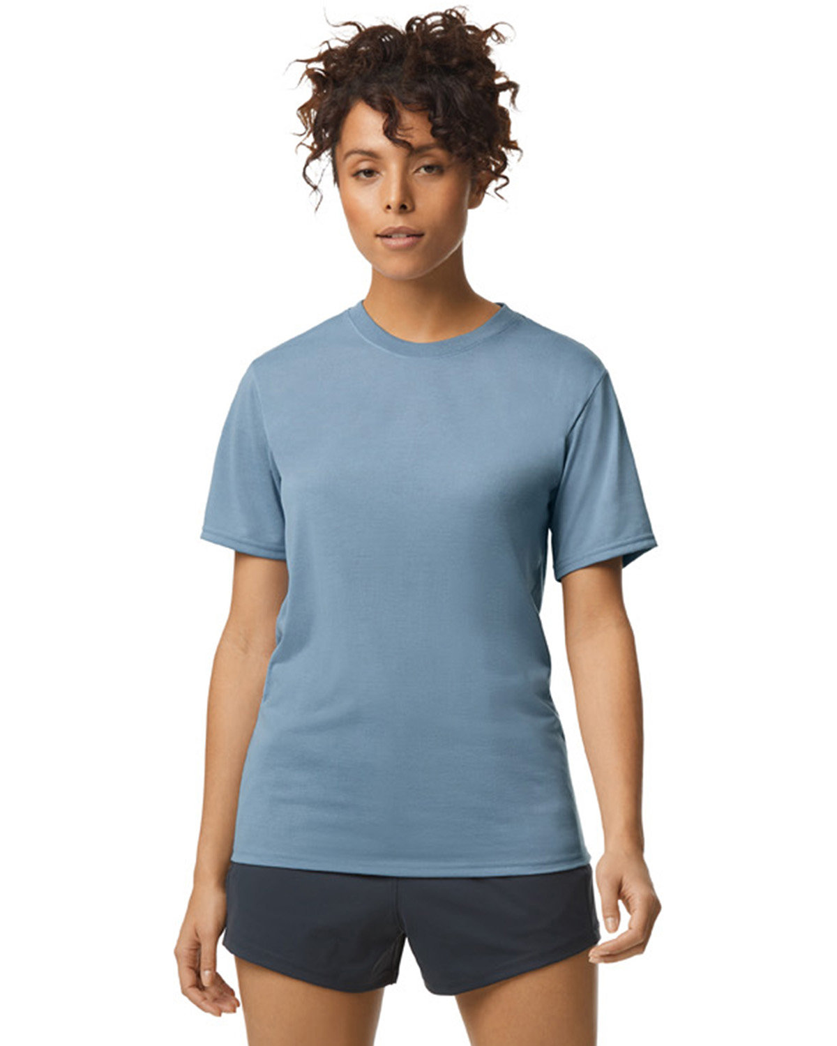 Gildan G420 Athletic Performance T-Shirt in Stone Blue size XL | Polyester 42000, G42000