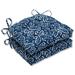 Pillow Perfect Outdoor Merida Indigo Deluxe Tufted Chairpad (Set of 2) - 17 X 17.5 X 4