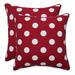 Pillow Perfect Outdoor Polka Dot Red 16.5-inch Throw Pillow (Set of 2) - 16.5 X 16.5 X 5 - 16.5 X 16.5 X 5