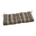 Pillow Perfect Outdoor Getaway Stripe Onyx Blown Bench Cushion