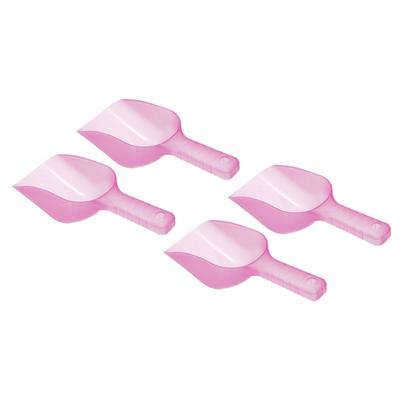 4Pcs Ice Scoop Plastic 5.9x3.3x2.4" Flour Cereal Sugar Shovel Pink