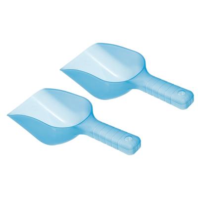 2Pcs Ice Scoop Plastic 5.9x3.3x2.4" Flour Cereal Sugar Shovel Blue