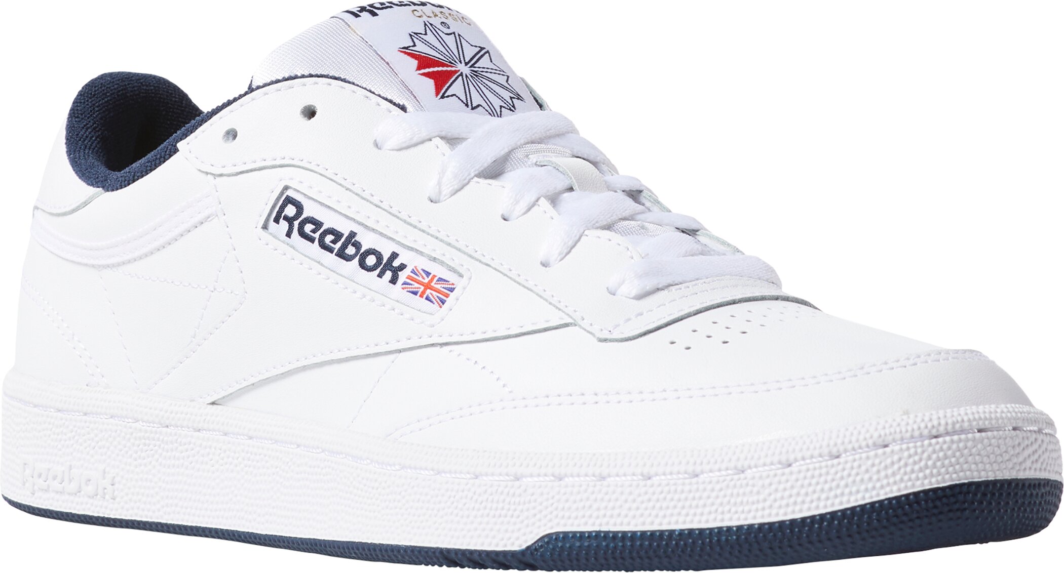 Sneaker REEBOK CLASSIC "CLUB C 85", Herren, Gr. 44, blau (weiß, navy), Leder, Schuhe Skaterschuh Herrenschuh Sneaker low Sneaker Retrosneaker