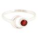 Celestial Beauty in Red,'Moon Garnet and Sterling Silver Wrap Ring from India'