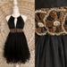 Free People Dresses | Free People Tulle Ruffle Halter Black Dress | Color: Black | Size: 4