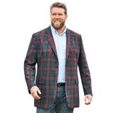 Men's Big & Tall KS Signature Holiday Blazer by KS Signature in Wine Tartan (Size 54)