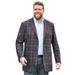 Men's Big & Tall KS Signature Holiday Blazer by KS Signature in Wine Tartan (Size 62)