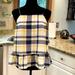 Anthropologie Tops | Anthropologie Moon River Plaid Tank Top With Ruffle On Hem. (Jj169) | Color: Blue/Yellow | Size: L