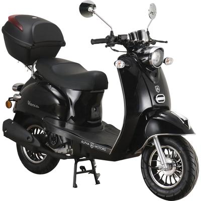 Motorroller ALPHA MOTORS "Venus", schwarz (schwarz, schwarz), Motorroller & Mofas, 25 km/h, im Retro-Look, B:67cm H:115c